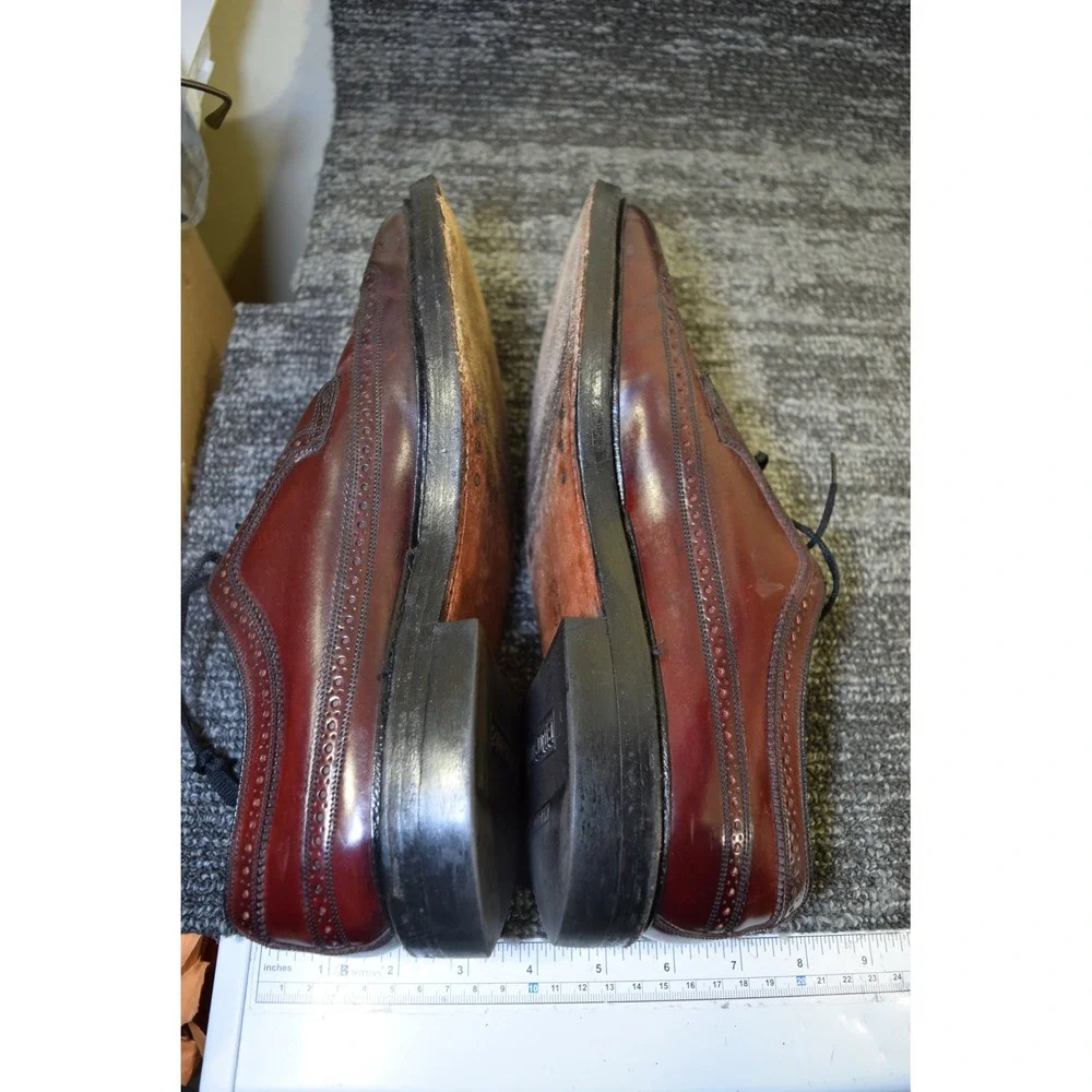 Florsheim Imperial KENMORE Mens 9.5 B Burgundy Leather Wingtip Shoes 93605